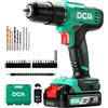 DCA Trapano a Percussione a Batteria 20V, 40 Nm, 13 mm, 22.500 colpi/min | Mandrino autoserrante 13 mm, 2 velocità e 18+1+1 regolazioni; include 14 punte per forare muratura, metallo e legno