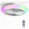 HARPER LIVING Ventilatori a soffitto RGB con luci, 55W 4000LM, ventilatore silenzioso a LED regolabile, illuminazione per camera da letto e soggiorno, 7 colori variabili/6 velocità/tempo programmato
