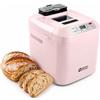Kitchen in the box Macchina per il Pane, Kitchen in the Box Macchina del Pane con 12 Programmi, 900g, Senza Glutine, Dispenser Frutta Secca, Teglia Antiaderente, 3 Livelli di Cottura, Timer 13H e 1H Caldo(Rosa)