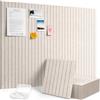 Lifewit Bacheca Adesiva in Feltro di Alta Qualità, Set da 12 Pannelli-120x90 cm, Ideale per Organizzare Note e Foto in Ufficio o a Casa, 50 Puntine Incluse, Alternativa Decorativa al Sughero, Beige