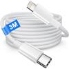 Bimker Cavo USB C Lightning 3M[Certificato Apple MFi], Cavo iPhone per iPhone 14 13 12 11 Pro Max/Mini/XS/XR/8/iPad, Nylon USB C Lightning usbc cavo Type C to lightning Rapida Ricarica iphone Filo Caricatore
