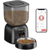 PUPPY KITTY Distributore Automatico Cibo Gatti, 2.4G WiFi Dispenser Cibo Gatti Collegare APP con 10S Registrazion, Ciotola in Acciaio Inossidabile 304, 1-10 Pasti al Giorno, 3L