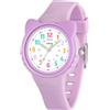 Juboos Orologio analogico per bambini e bambine, impermeabile fino a 3 atm, con gatto, facile da leggere, Viola, orologio gatto bambini