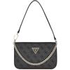 GUESS Noelle II Mini Top Zip Shoulder Bag Coal Logo