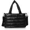 Jorzer Puffer Tote Bag Spalla/Crossbody Tote Bag Grande Borsa Tote Trapuntata con Zip Staccabile Strape Puffy Bag Trendy Winter Puffer Purse per le donne Nero