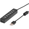 VIVANCO HUB USB 2.0 ad alta velocità, 7 porte attive, alimentatore incluso (36661)