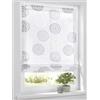 Kutti Tenda a pacchetto / tenda ad occhielli "Bella" con motivi circolari, antracite - ganci per finestra inclusi - Larghezza 60 x Altezza 140 cm