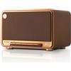 StarTech Altoparlante wireless - Altoparlante da tavolo retrò D32 - 60 W - Audio ad alta risoluzione - LDAC - AirPlay 2 - Bluetooth 5.3 - Marrone