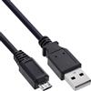 InLine Cavo dati Micro USB 2.0 da USB-A a Micro B, 1 m | Trasferimento dati fino a 480 Mb/s, ricarica di dispositivi compatibili, pin di contatto dorati, versione schermata