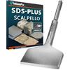 WERKFIX Scalpello SDS-plus 165x75mm. Scalpello per piastrelle Angolato 25°. | Scalpello a Spatola 75mm 25° · Acciaio 40CrMo · Uso Professionale · Rimozione Rapida di Piastrelle da Pavimento e Parete