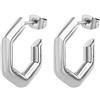 Breil, Collezione Hexagonia, Orecchini Donna in Acciaio Specchiato, Gioielli Donna con Forme Esagonali, Pratica Chiusura, Colore Silver, Idee Regalo Donna e Ragazza