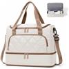 SEAFEW Borsone da Viaggio,Bagaglio a Mano 40x30x20 Ryanair Borsa da Viaggio | Borsa da Cabina Ryanair Borsa Palestra Sportiva Borsa Ospedale Parto con Scomparto Scarpe per Uomo e Donna,marrone beige