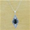 Bellissimo Pendente In Onice Nero Gemma In Argento Sterling 925 S-627