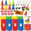 ROPODA Giochi all'aperto per bambini, giocattoli da giardino per bambini e adulti, giocattoli per esterni, coni di plastica, sacchi a sacco, sacchi a 3 gambe, tiro della corda