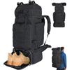 Vaupan 70L Zaino da Trekking per Uomini e Donne, Borsa da Campeggio con Scomparto Scarpe, Grande Zaino Militare Tattico, Zaino Tattico MOLLE per Escursionismo, Viaggio e Sport (Nero)