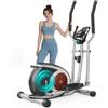 YONISEE Ellittica da Casa, Ellittiche con 16 Livelli di Resistenza Magnetica, Display LCD con Bluetooth e Ruote di Trasporto, Attrezzo per L'allenamento Completo del Corpo a Casa con Portabottiglia