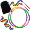 YDAKGUEY Hula Hoop Fitness per bambini, 2 pezzi, rimovibili con asta | Hula Hoop per bambini, con 8 pezzi, per fitness, sport, ginnastica, regolabile e rimovibile