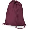 Listers Schoolwear Ragazzi Ragazze Palestra Scuola PE Sport Swim Coulisse Bag Navy Maroon Nero Bottiglia Verde Royal Blu Rosso 20+ Colori, Borgogna, S