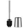 SOPRANNOMIN SUS304 Scopino WC Scopino e Supporto per WC in Acciaio Inossidabile Porta Scopino per WC Spazzolone Scopettino Bagno WC Spazzola Accessori Bagno Scopettino Water Argento
