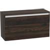 HOMCOM Comodino Sospeso con Cassetto Senza Maniglie 80x30x45 cm Noce | Comodino da Parete Moderno in Legno, per Camera da Letto