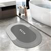 SOLIC Tappeto bagno,Asciugatura Rapida Antiscivolo Tappetino Bagno Assorbente,Tappetino da Bagno Antiscivolo Lavabile per Doccia, Cucina (Grigio, 60x90cm)