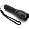 Velamp STEEL - Torcia LED potente - Impermeabile IP54 - Fascio luminoso regolabile con zoom- Interruttore tattico - Ideale per uso professionale ed all'aperto - 3 batterie tipo AA