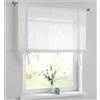 Kutti Tenda a rullo Vicky bianca Tenda a rullo in lino con orlo a giorno, coulisse, tenda da cucina, tenda a rullo, larghezza 120 cm x altezza 100 cm
