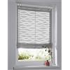 Kutti Tenda a pacchetto con occhielli Enya, grigio sfumato con motivo a onde - Montaggio senza forature Larghezza 60 cm x Altezza 140 cm