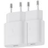 Samsung Caricabatterie USB-C Samsung EP-TA800NWEGEU da 25 W, confezione da 2
