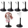 Merkloos Solidchoice - 6 set di supporti regolabili in altezza per action figure a forma di U - acciaio inossidabile con base nera