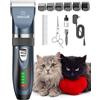 SURIGHT Tagliacapelli per cani e gatti - silenzioso - 2 velocità - display LCD - ricaricabile - con 6 accessori - colore blu