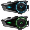 Dripio Auricolare per moto D10, Bluetooth 5.4, interfono per 4 motociclisti, grado di protezione IPX7, confezione doppia