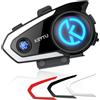 Dripio Auricolare Bluetooth per moto, interfono per 8 motociclisti, portata di 4000 metri, grado di protezione IP67