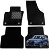 MTC Automotive Tappetini Audi Q3 I 2011-2018 Su Misura, Set 4 Pezzi Neri | Tappetini Auto con Moquette Nera, Battitacco in Gomma Rinforzata, Fissaggio a Bottone, Antiscivolo