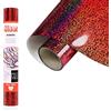 SISER Holographic Red Rosso, 30cm x 0,5mt, Vinile Termotrasferibile Termoadesivo Olografico per la Personalizzazione dei Tessuti, Abbigliamento e Accessori, Hobby Creativi, Facile da Tagliare