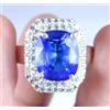 Naturale Blu Tanzanite 11.73 Cuscino CT Gemma Certificato Ultimo Anello Design