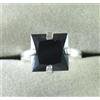 Anello Solitario da Donna/Uomo In Argento Sterling 925 Con Diamante Nero 8,50 Ct