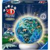 RAVENSBURGER - Puzzle 3D Night Light Globo Animali con Luce LED 6+ Anni