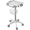 VEVOR Carrello Medico con Portata Massima di 30 kg e Altezza Regolabile, Ideale per Cliniche, Ospedali e Laboratori, Sollevamento Pneumatico, Supporto Stabile, con Cestello e Ruote Girevoli a 360°