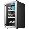 Cecotec Cantina Vino 15 bottiglie - Cantinetta Vino GrandSommelier 1550 Inox Compressor. 15 bottiglie, compressore silenzioso, temperatura 5-18°C, pannello touch, senza vibrazioni, 39 dB