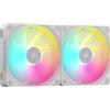 CORSAIR iCUE LINK LX140 RGB 140 mm PWM Ventole Confezione Doppia - Doppio Anello Luminoso - Include iCUE LINK System Hub - Tecnologia CORSAIR AirGuide - Bianco
