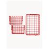 Mustard Made Set di 3 cestini in metallo The Baskets - Rosso