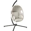 Outsunny Poltrona Sospesa con Struttura, Cuscino Seduta Spesso e Cintura di Sicurezza, Altezza Regolabile, Grigio Chiaro | Aosom Italy
