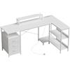 HOMCOM Scrivania Angolare a L con Prese, 170x100cm, Bianca | Aosom Italy