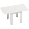 HOMCOM Tavolo da Pranzo Allungabile per 4-6 Persone in Legno e Acciaio, 140x80x77.5 cm, Bianco Effetto Legno | Aosom Italy