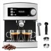 Cecotec Macchina da Caffè Espresso Manuale Power Espresso 20 Elite. 850W, Pressione 20bar, Serbatoio 1,5L, Braccio a Doppia Uscita, Montalatte, Piano Scalda Tazze, Finiture Acciaio Inox