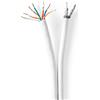 Nedis Cavo combinato IEC (coassiale) CAT6 su bobina | RG58 | 75 Ohm | Doppio schermo | ECA | 50.0 m | Tondo | Bianco | Confezione regalo