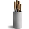 SPRINGLANE Set di coltelli da 5 pezzi + ceppo universale in cemento con inserto in setola rimovibile