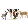 Schleich Farm World Starter Set 42385 - Mucca, pecora, asino e gallo