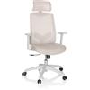 hjh OFFICE Sedia da ufficio Home Office MIKEO W sedia da scrivania con braccioli tessuto / mesh sedia girevole